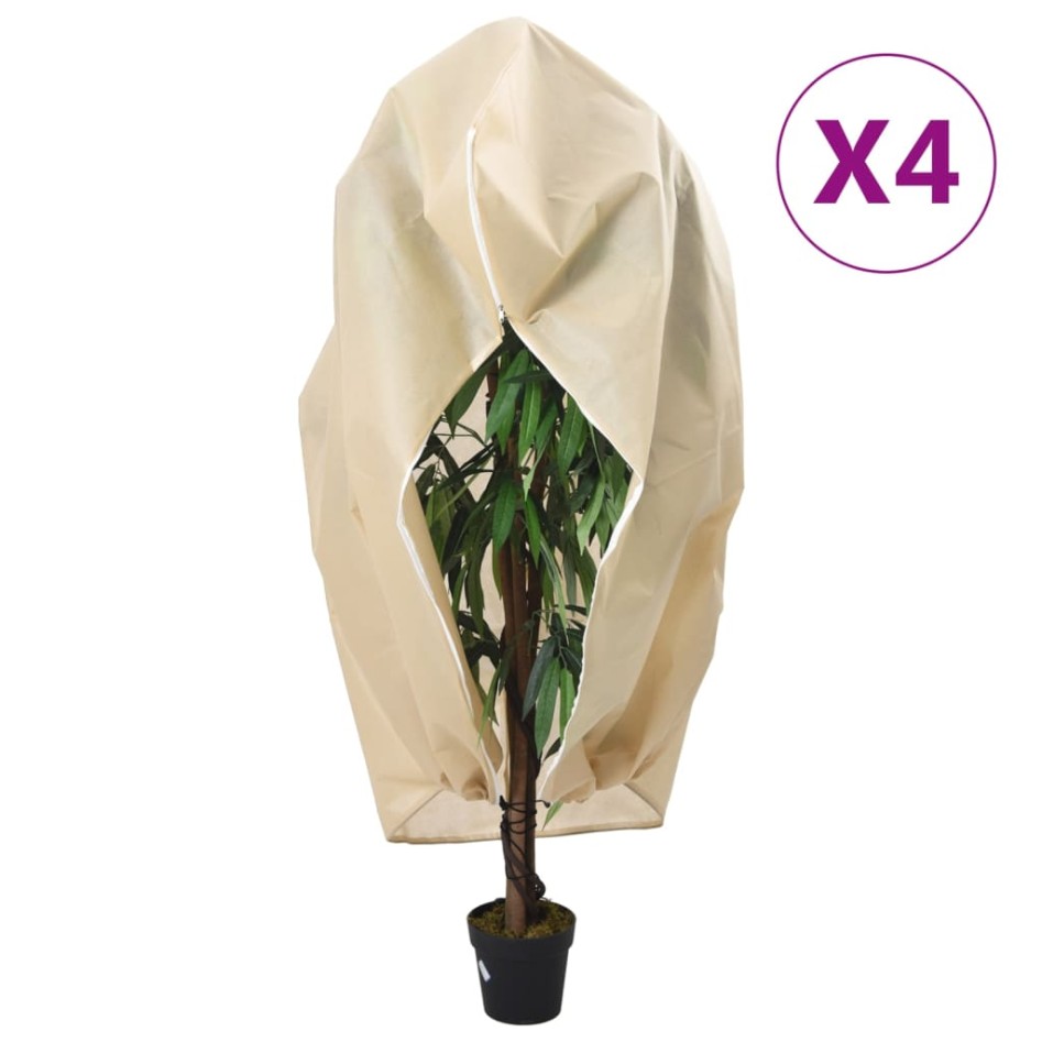 Cubiertas para plantas con cremallera 4 uds 70 g/m² 2,36x2