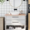 Encimera de baño madera maciza de haya 100x60x1,5 cm