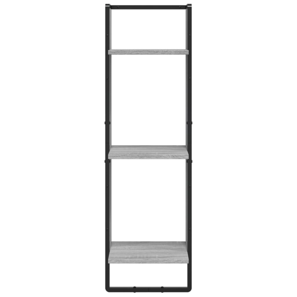 Estantes pared con barras 6 pzas madera ingeniería gris