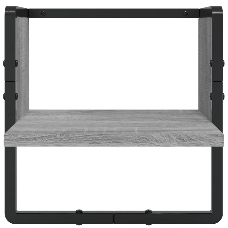 Estantes pared con barras 6 pzas madera ingeniería gris