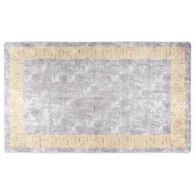 Alfombra lavable antideslizante gris y dorado 150x230