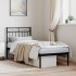 Estructura cama sin colchón con cabecero metal negro 75x190