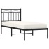 Estructura cama sin colchón con cabecero metal negro 75x190