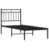 Estructura cama sin colchón con cabecero metal negro 75x190