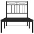 Estructura cama sin colchón con cabecero metal negro 75x190
