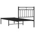 Estructura cama sin colchón con cabecero metal negro 75x190