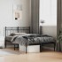 Estructura cama sin colchón con cabecero metal negro 120x190