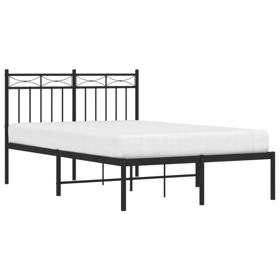 Estructura cama sin colchón con cabecero metal negro 120x190