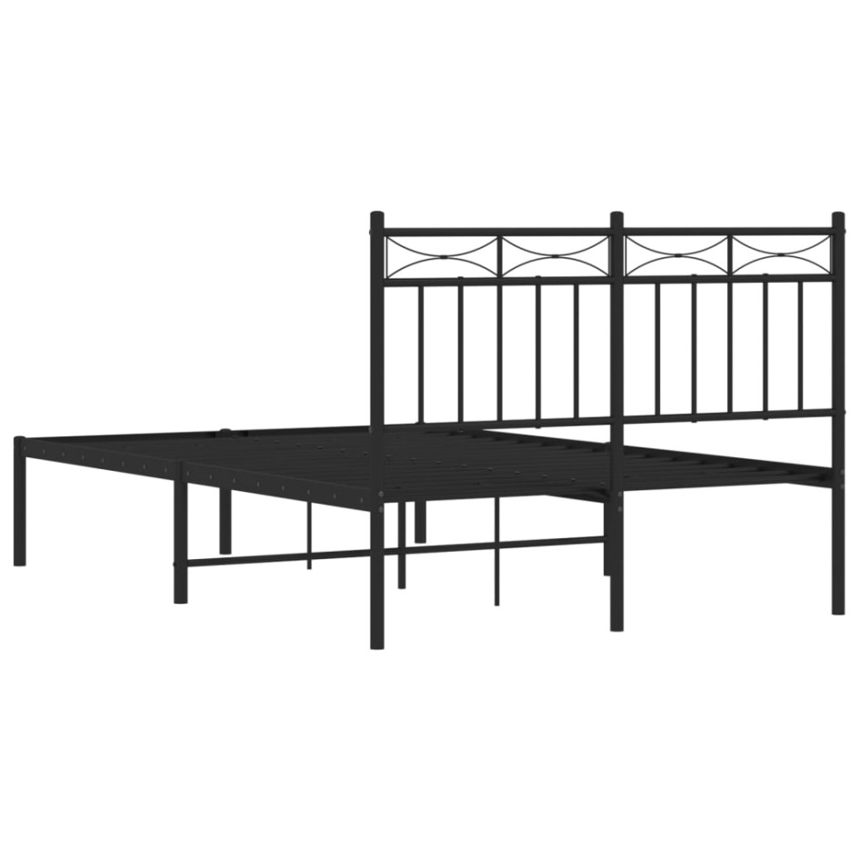 Estructura cama sin colchón con cabecero metal negro 120x190