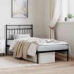 Estructura cama sin colchón con cabecero metal negro 90x190 cm