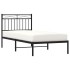 Estructura cama sin colchón con cabecero metal negro 90x190