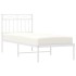 Estructura cama sin colchón con cabecero metal blanco 80x200
