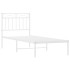 Estructura cama sin colchón con cabecero metal blanco 80x200