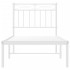 Estructura cama sin colchón con cabecero metal blanco 80x200