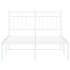 Estructura cama sin colchón con cabecero metal blanco