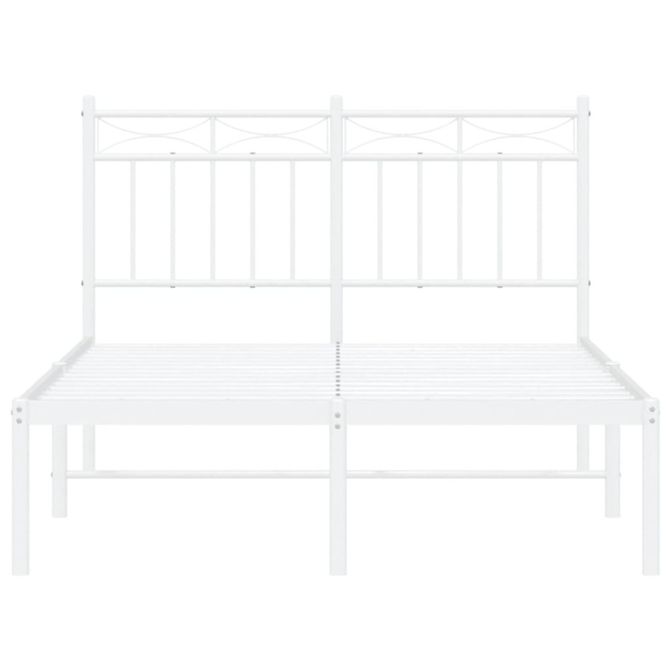 Estructura cama sin colchón con cabecero metal blanco