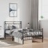 Estructura cama sin colchón con estribo metal negro 100x200
