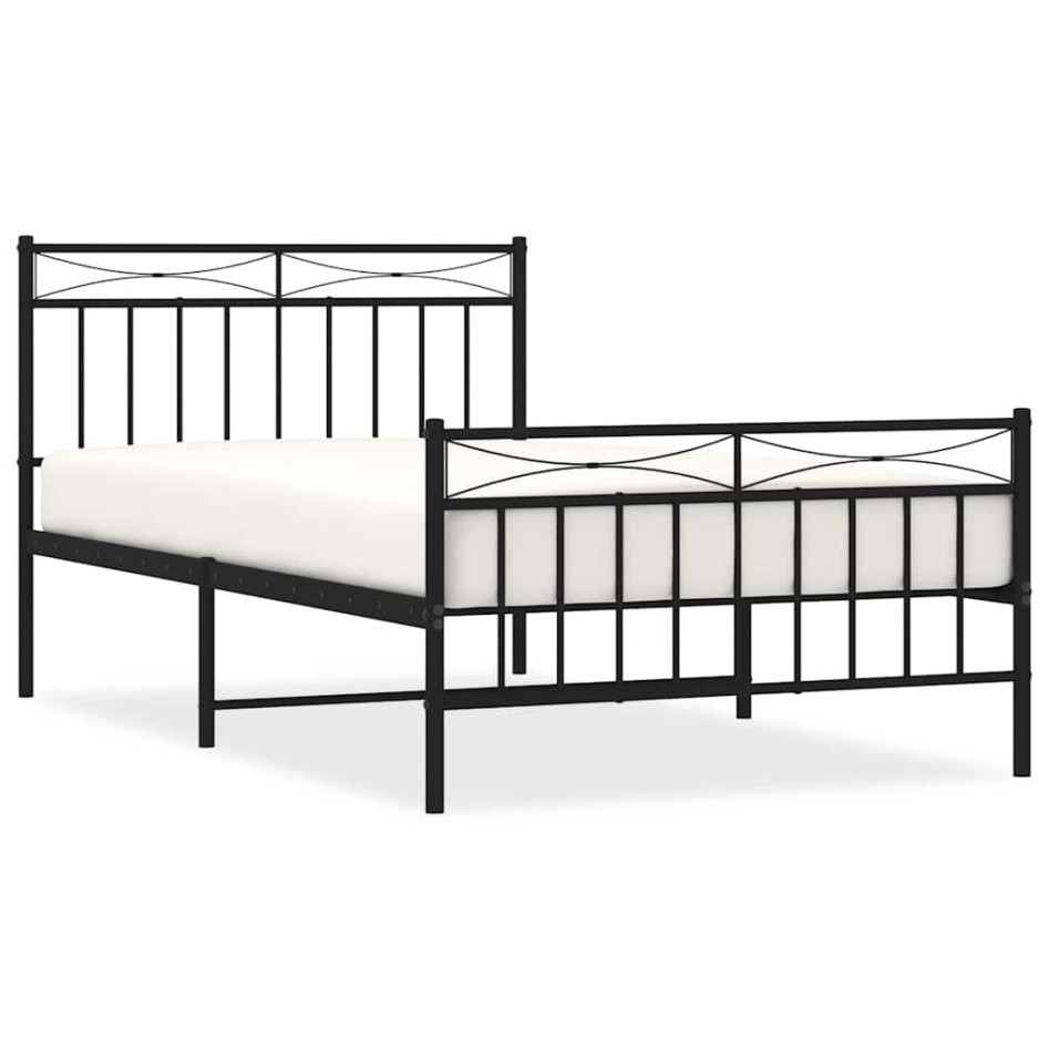 Estructura cama sin colchón con estribo metal negro 100x200