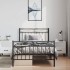Estructura cama sin colchón con estribo metal negro 100x200