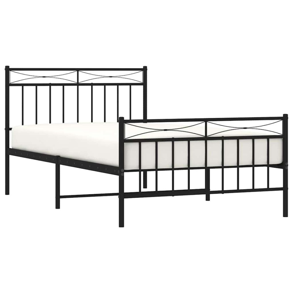 Estructura cama sin colchón con estribo metal negro 100x200