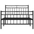 Estructura cama sin colchón con estribo metal negro 100x200