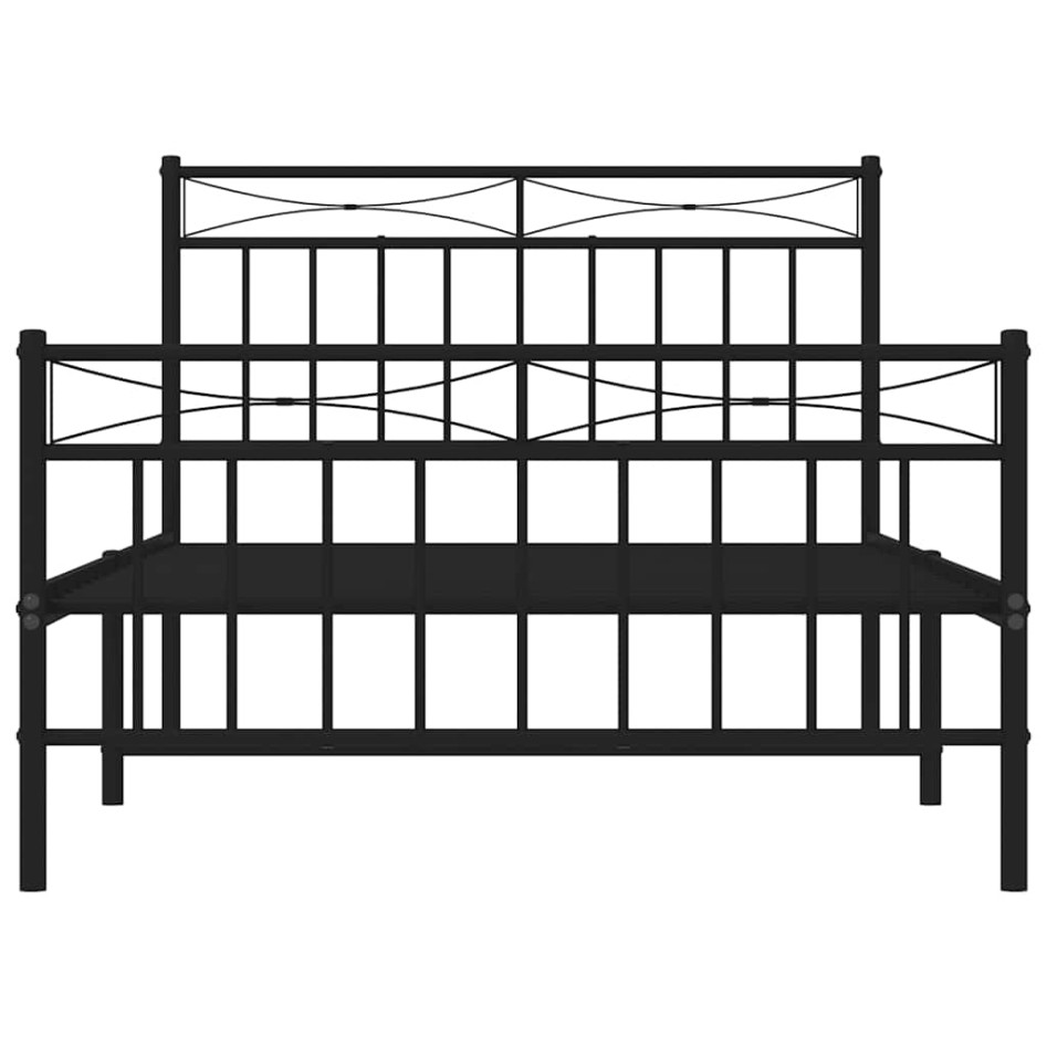 Estructura cama sin colchón con estribo metal negro 100x200