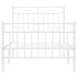 Estructura cama sin colchón con estribo metal blanco 90x190
