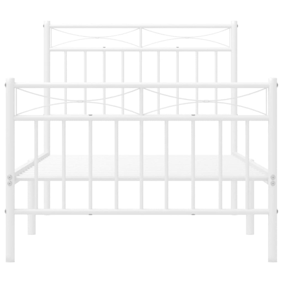 Estructura cama sin colchón con estribo metal blanco 90x190
