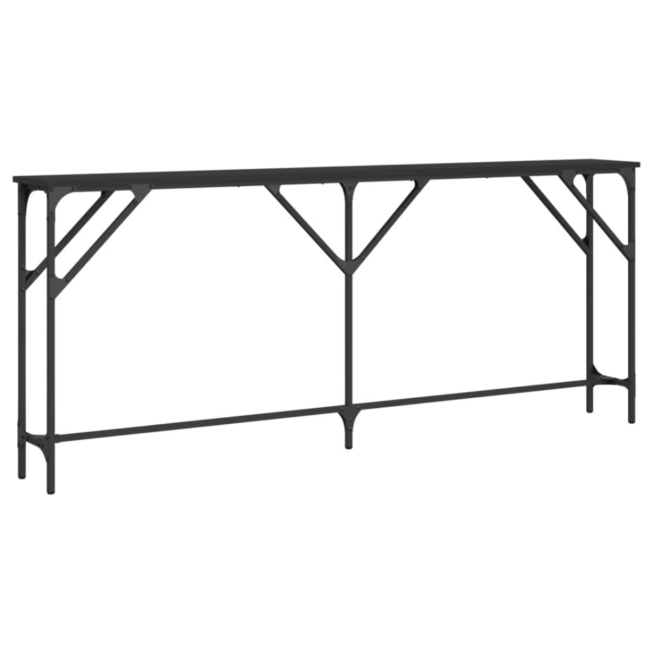 Mesa consola madera de ingeniería negro 180x23x75