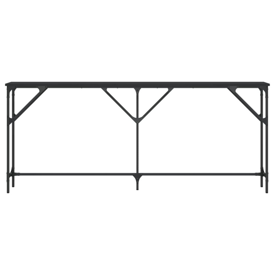 Mesa consola madera de ingeniería negro 180x23x75