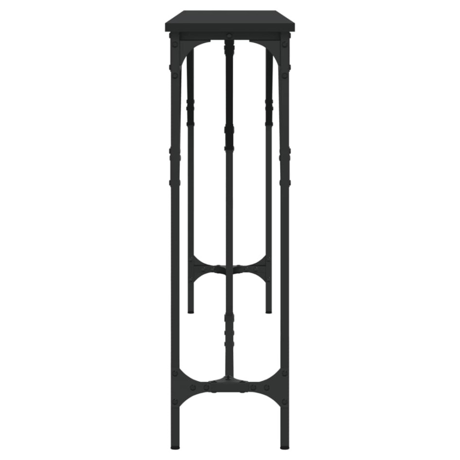 Mesa consola madera de ingeniería negro 180x23x75