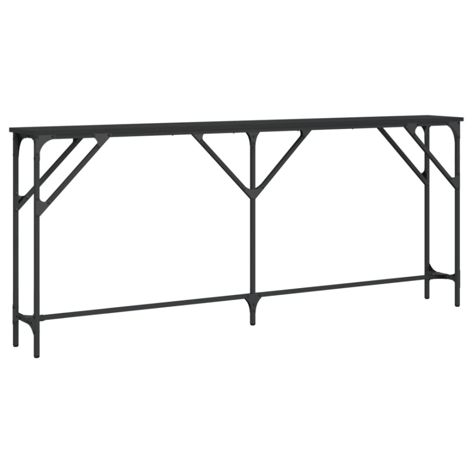 Mesa consola madera de ingeniería negro 180x23x75