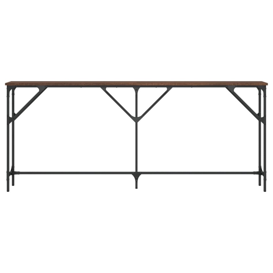 Mesa consola madera de ingeniería marrón roble 180x23x75
