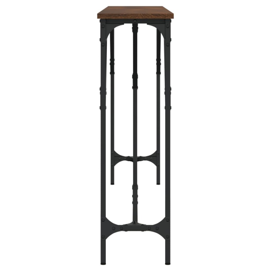 Mesa consola madera de ingeniería marrón roble 180x23x75