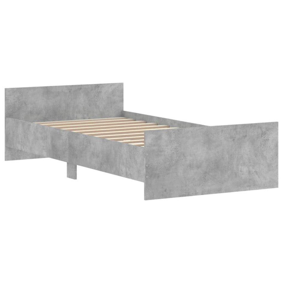 Estructura de cama madera de ingeniería gris hormigón
