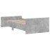 Estructura de cama madera de ingeniería gris hormigón
