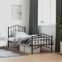 Estructura cama sin colchón con estribo metal negro 90x200