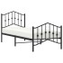 Estructura cama sin colchón con estribo metal negro 90x200