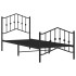 Estructura cama sin colchón con estribo metal negro 90x200