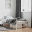 Estructura cama sin colchón con cabecero metal blanco 75x190 cm
