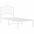 Estructura cama sin colchón con cabecero metal blanco 75x190