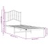 Estructura cama sin colchón con cabecero metal blanco 75x190