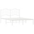 Estructura cama sin colchón con cabecero metal blanco