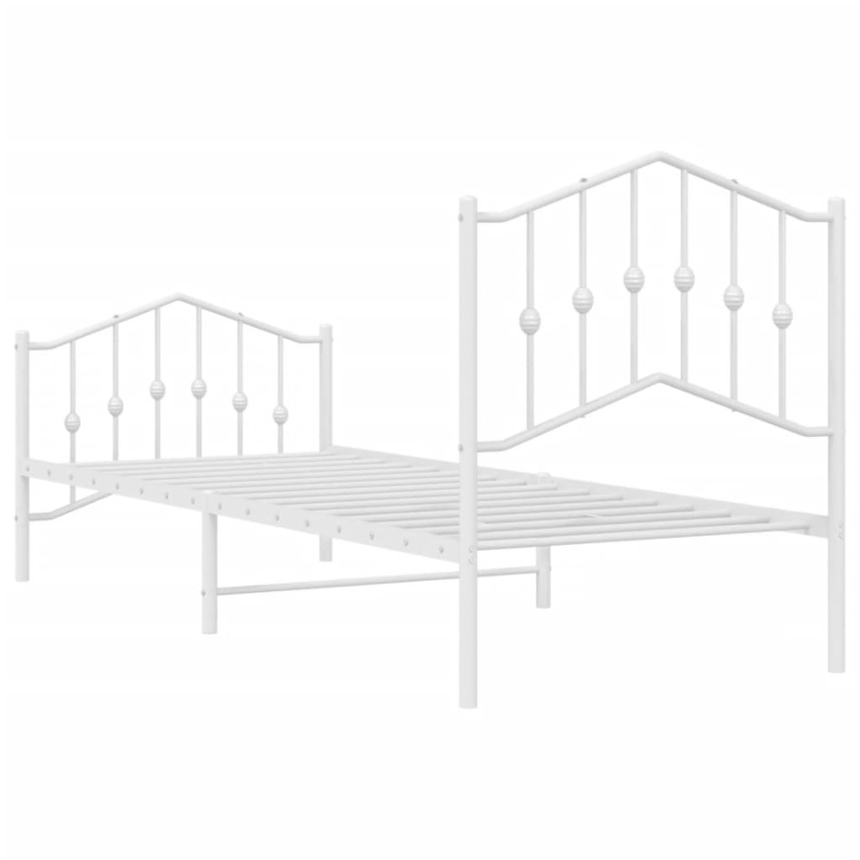 Estructura cama sin colchón con estribo metal blanco 90x200