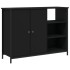 Aparador de madera de ingeniería negro 100x33x75