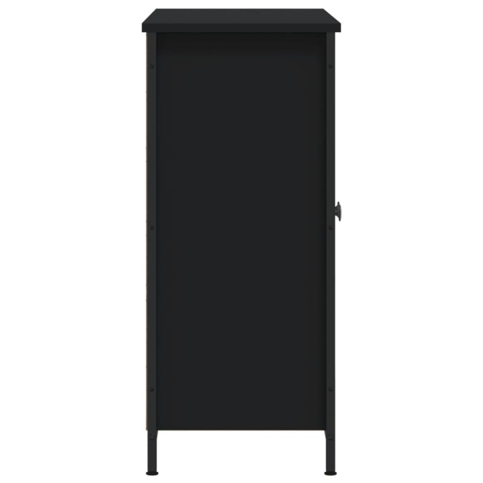 Aparador de madera de ingeniería negro 100x33x75