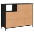Aparador de madera de ingeniería negro 100x33x75