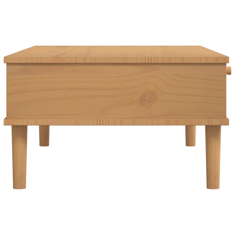 Mesa de centro SENJA aspecto ratán madera marrón 100x55x33