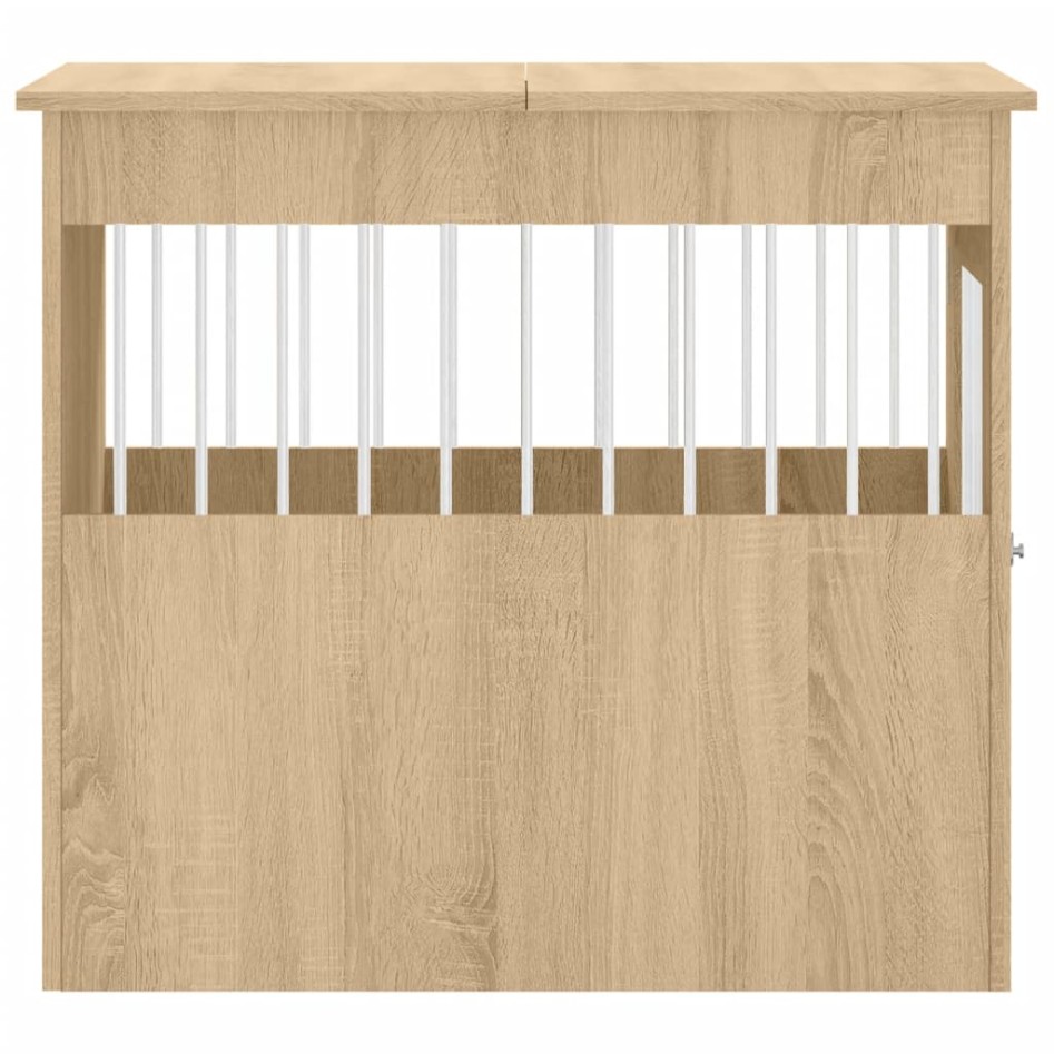 Jaula para perros madera ingeniería roble Sonoma 64,5x80x71