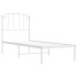 Estructura cama sin colchón con cabecero metal blanco 75x190